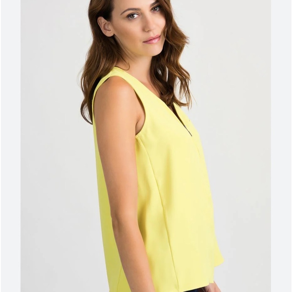 Joseph Ribkoff Yellow V-Neck Tank Top Size 8